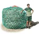 45mm XXL Profi-Rundballenheunetz Titan - doppelt vernäht  - eXtraStark 6mm Gewebe - eXtraGroß 200cmØx180cm/h - bis190cm Rundballen