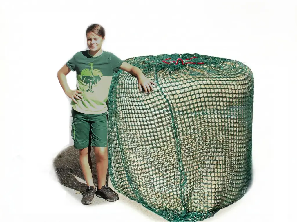 35mm L Profi-Rundballenheunetz Titan - doppelt vernäht - 5mm Gewebe 170cmØx160cm/h - bis160cm Rundballen
