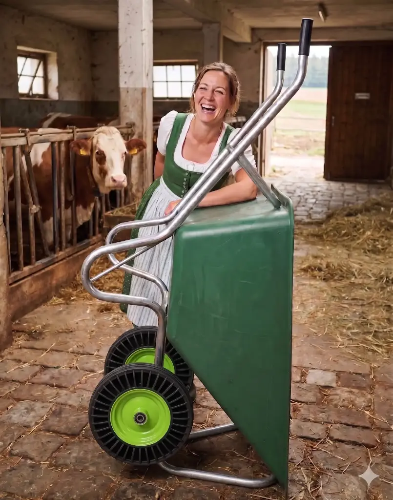 Gummi-Zweirad Schiebetruhe Herakles 160l Garten-Stall Vollgummiräder
