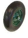 Schubkarrenrad PU (Polyurethan) 400/100/20mm mit 2x Lager und Metallfelge