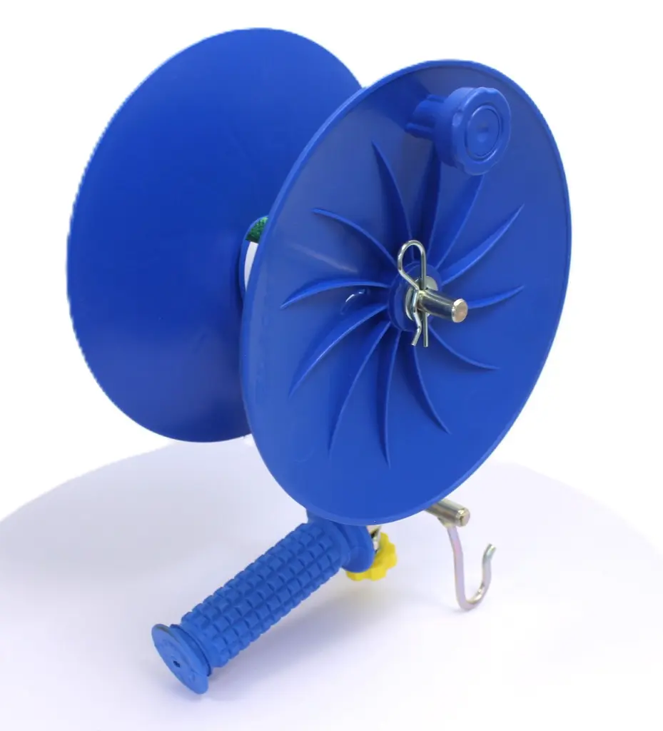 Haspel Griff "mini" mit Sperre "blau" aus stabiler Kunststoff dm 20cm
