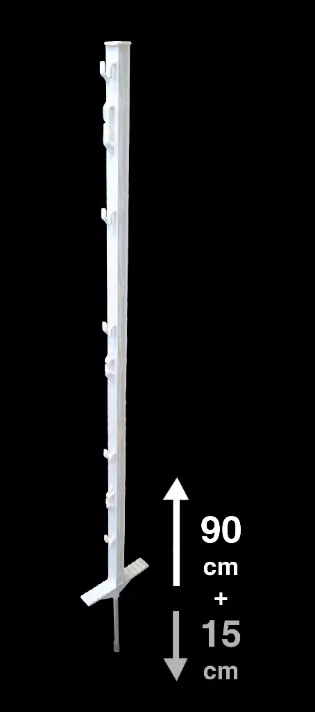 1x Weidezaunpfahl 105 cm, 8 Ösen, weiß - "Feedwatcher 105"