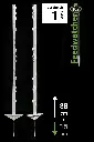 1x Weidezaunpfahl 105 cm, 8 Ösen, weiß - "Feedwatcher 105"