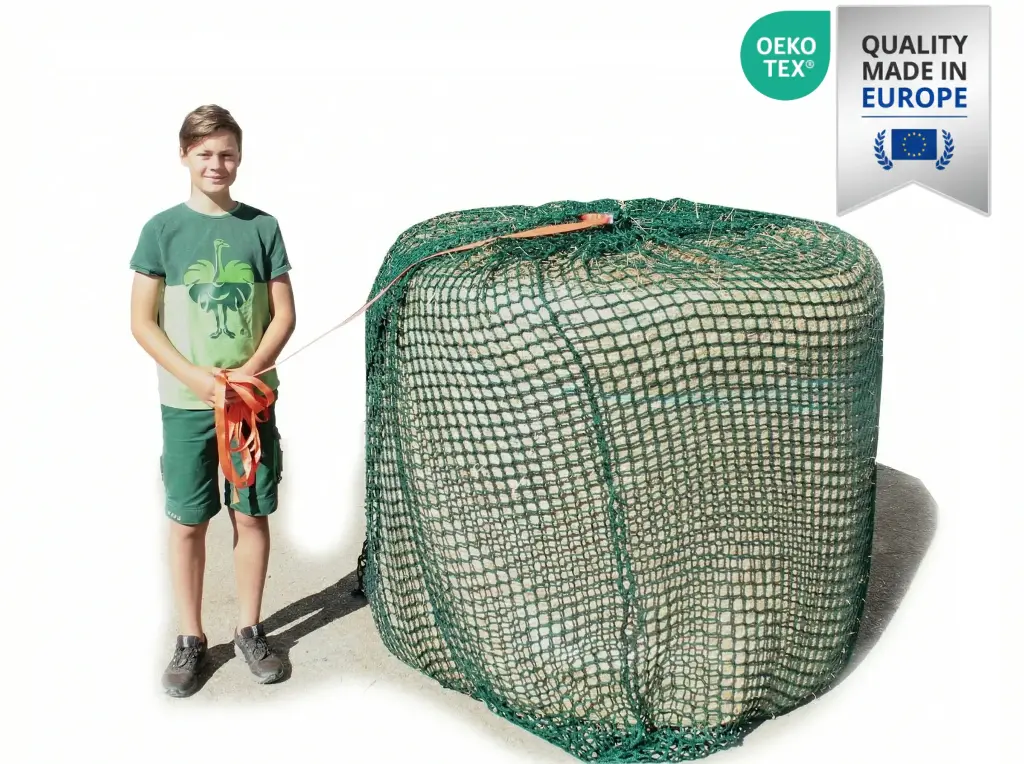 35mm XXL-Öko-Tex-Profi-Rundballenheunetz Titan-EU-Ökotex - eXtraStark 6mm Gewebe - eXtraGroß 200cmØx180cm/h - bis190cm Rundballen (Made in EU-Ökotex)
