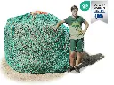 45mm XXL Öko-Tex-Profi-Rundballenheunetz Titan-EU-Ökotex - eXtraStark 6mm Gewebe - eXtraGroß 200cmØx180cm/h - bis190cm Rundballen (Made in EU-Ökotex)