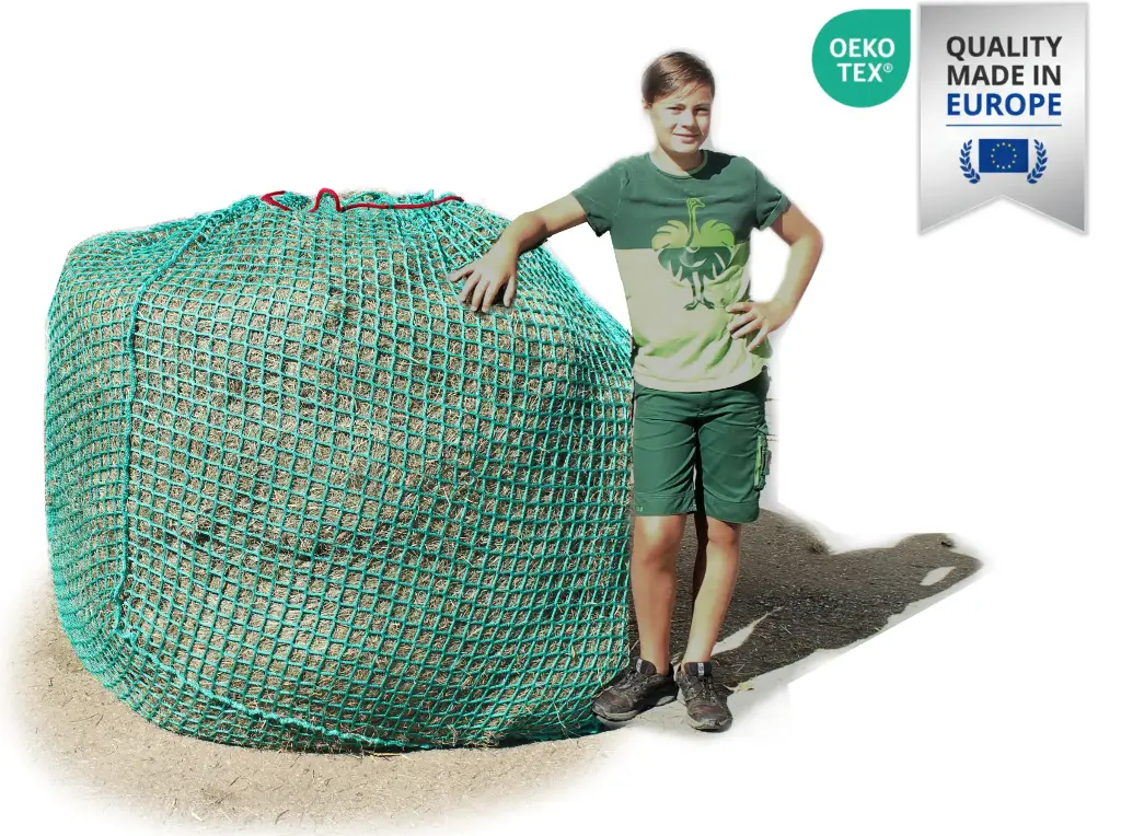 45mm Öko-Tex L Profi-Rundballenheunetz Titan-EU-Ökotex - 6mm Gewebe - 170cmØx160cm/h - bis160cm Rundballen (Made in EU-Ökotex)
