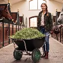 BundleAktion-Luft-Zweirad Schiebetruhe Herakles 220l Luft-Räder Garten-Stall + Gratis Luftschlauch